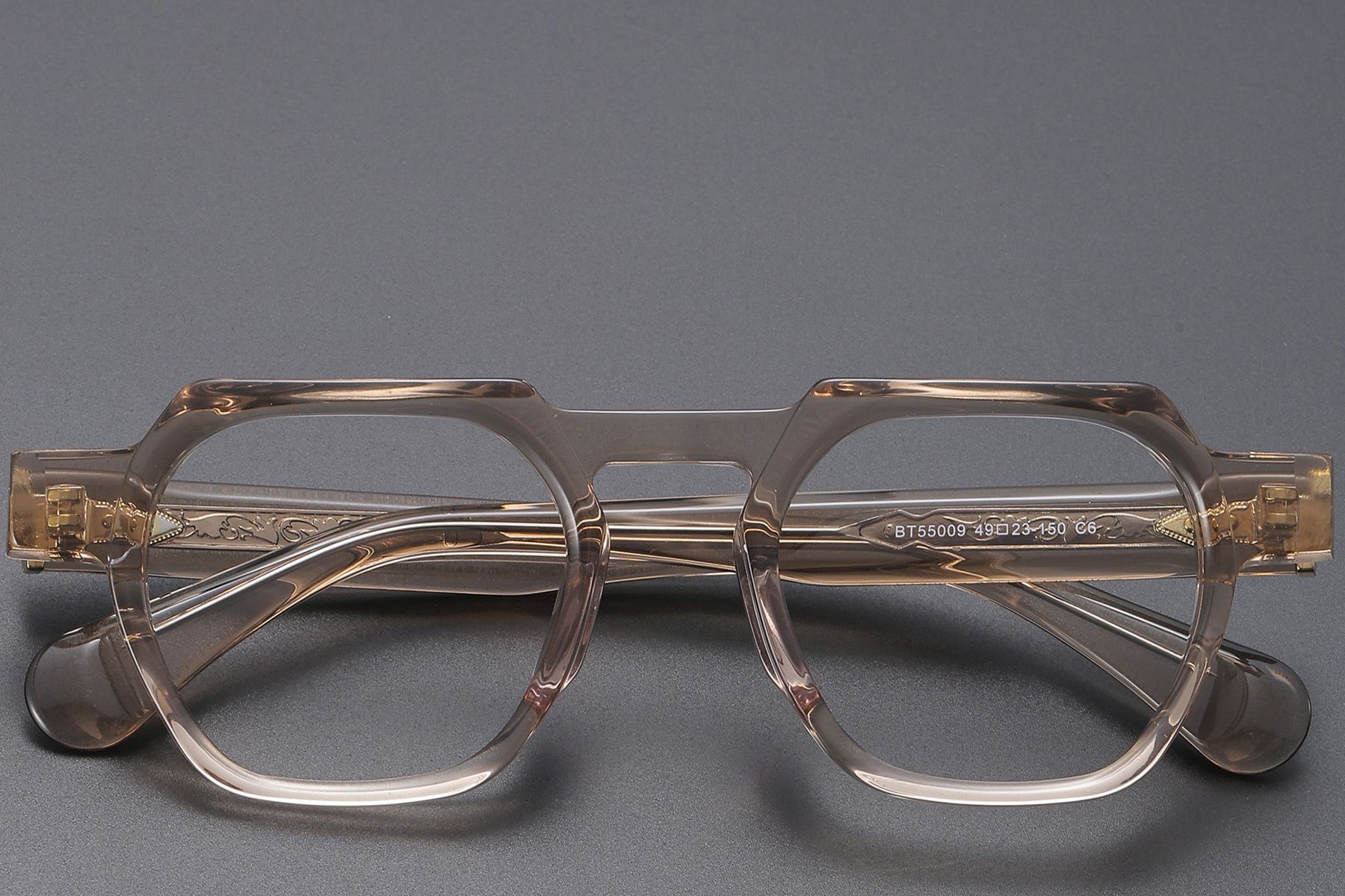 Geometric Brown Acetate Glasses #BS1913-0454