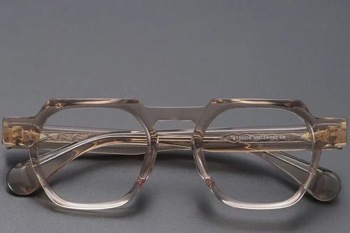 Lunettes géométriques en acétate brun #BS1913-0454