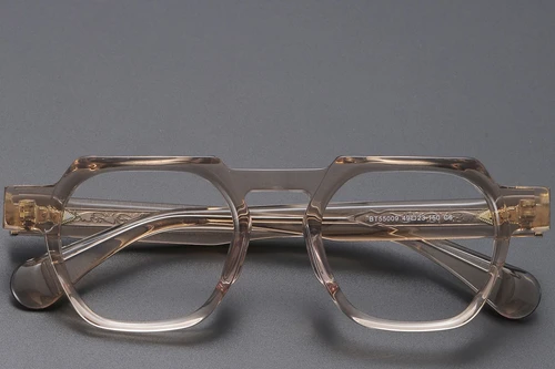 Geometric Brown Acetate Glasses #BS1913-0454