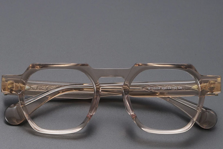 Gafas geométricas de acetato marrón #BS1913-0454