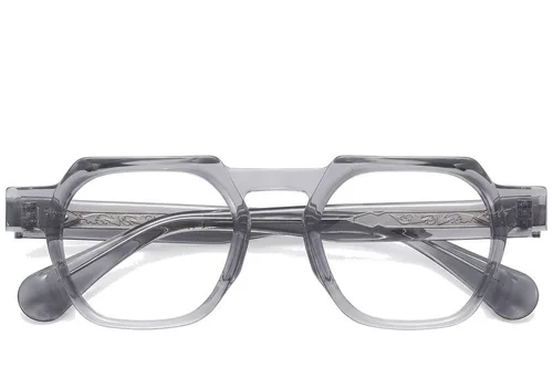 Lunettes géométriques en acétate gris #BS1913-0455