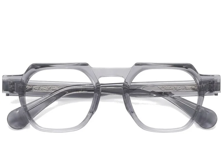 Geometric Gray Acetate Glasses #BS1913-0455