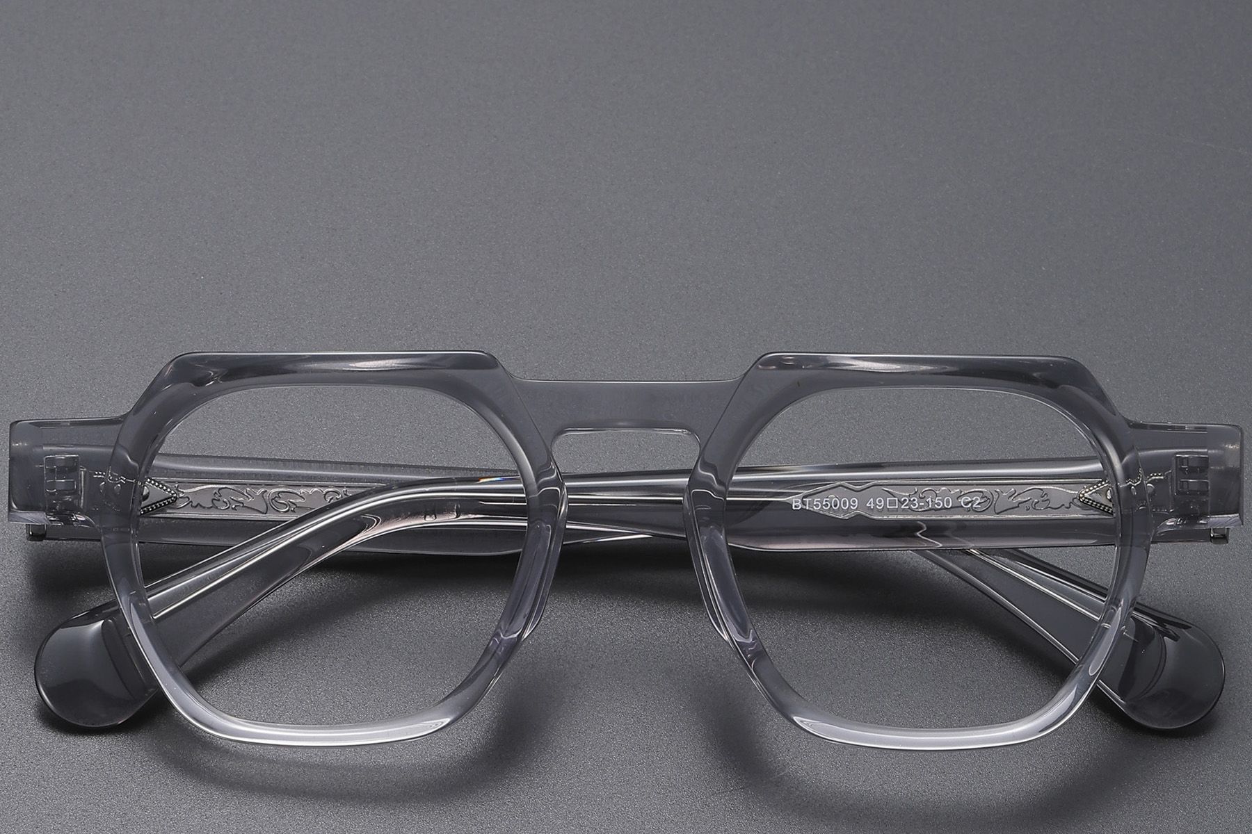 Geometric Gray Acetate Glasses #BS1913-0455