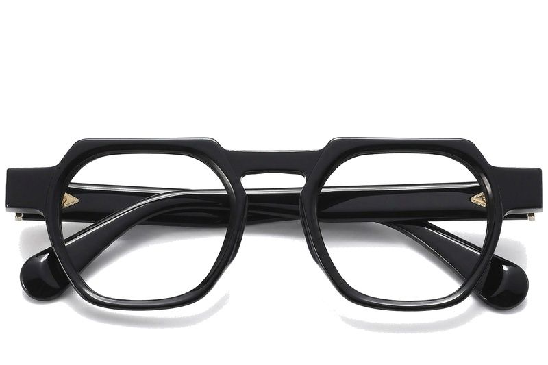Gafas geométricas de acetato negro #BS1913-0456