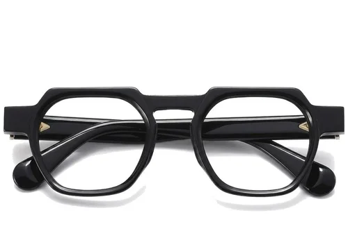 Lunettes géométriques en acétate noir #BS1913-0456