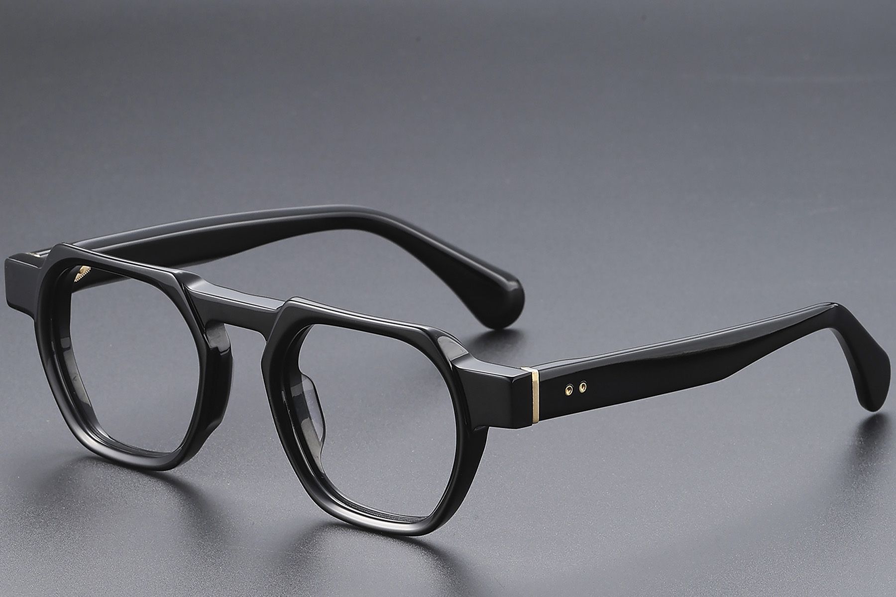 Geometric Black Acetate Glasses #BS1913-0456