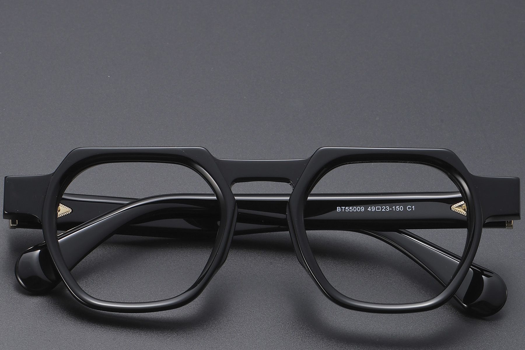 Geometric Black Acetate Glasses #BS1913-0456