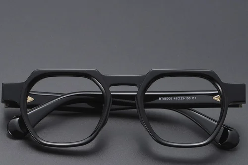 Lunettes géométriques en acétate noir #BS1913-0456