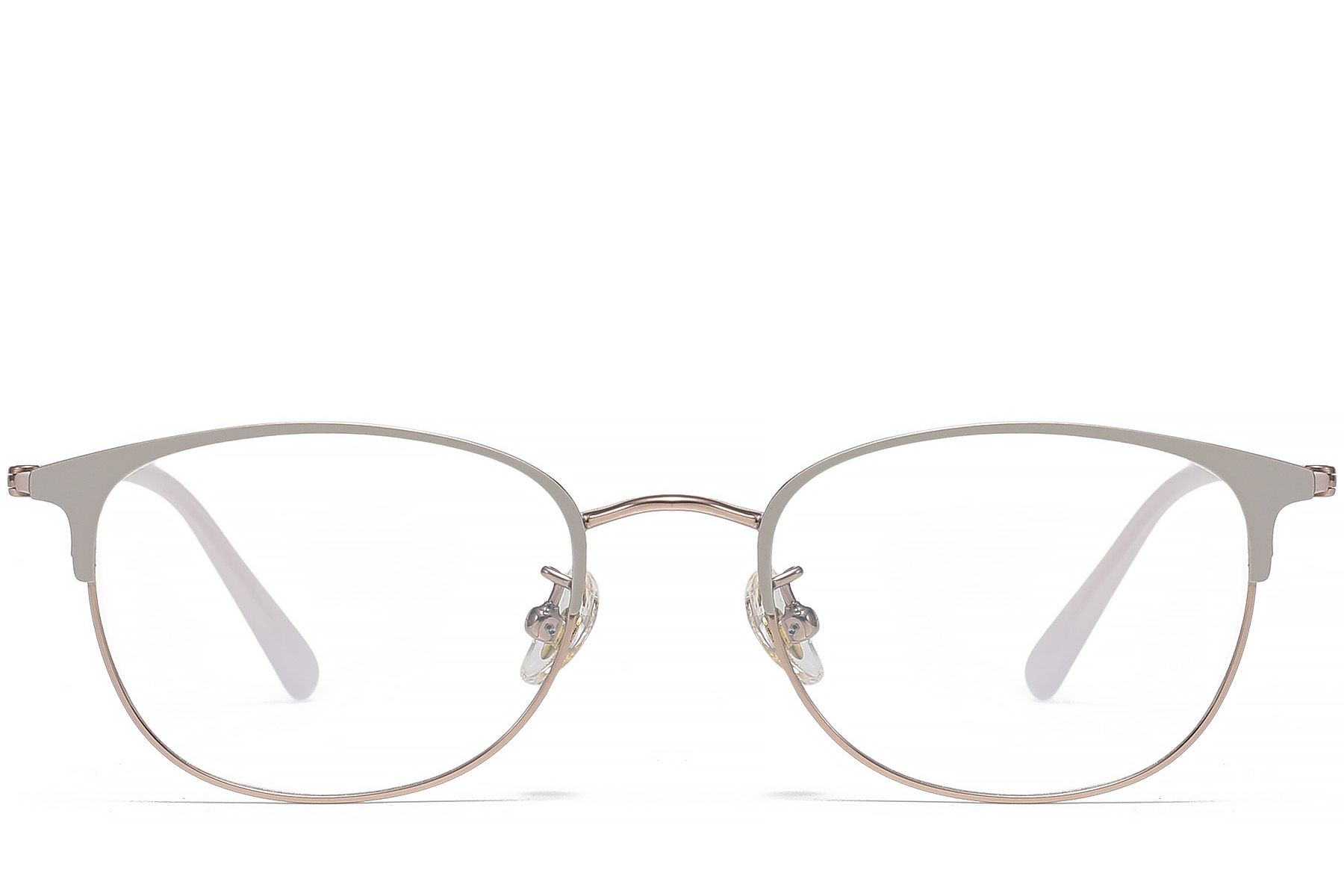 Oval White Titanium Glasses #BS1913-0457