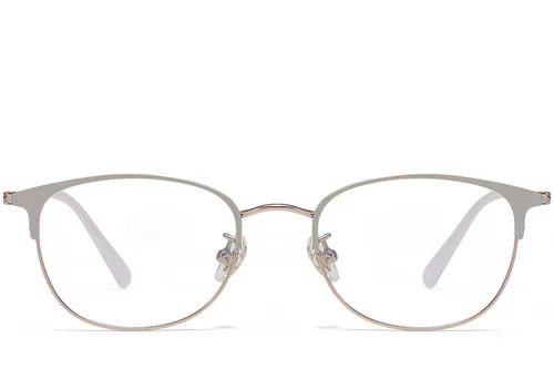 Lunettes ovales en titane blanc #BS1913-0457