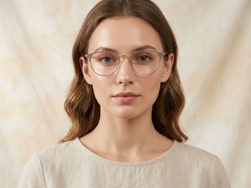 Oval Brown Titanium Glasses #BS1913-0458