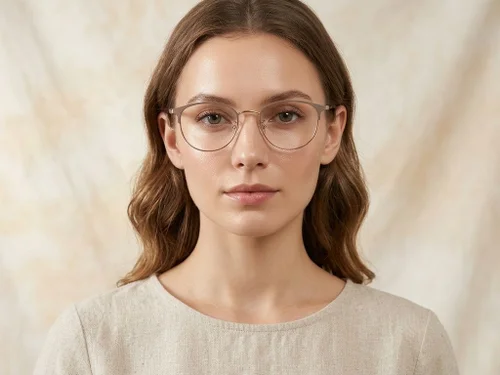 Lunettes ovales en titane brun #BS1913-0458