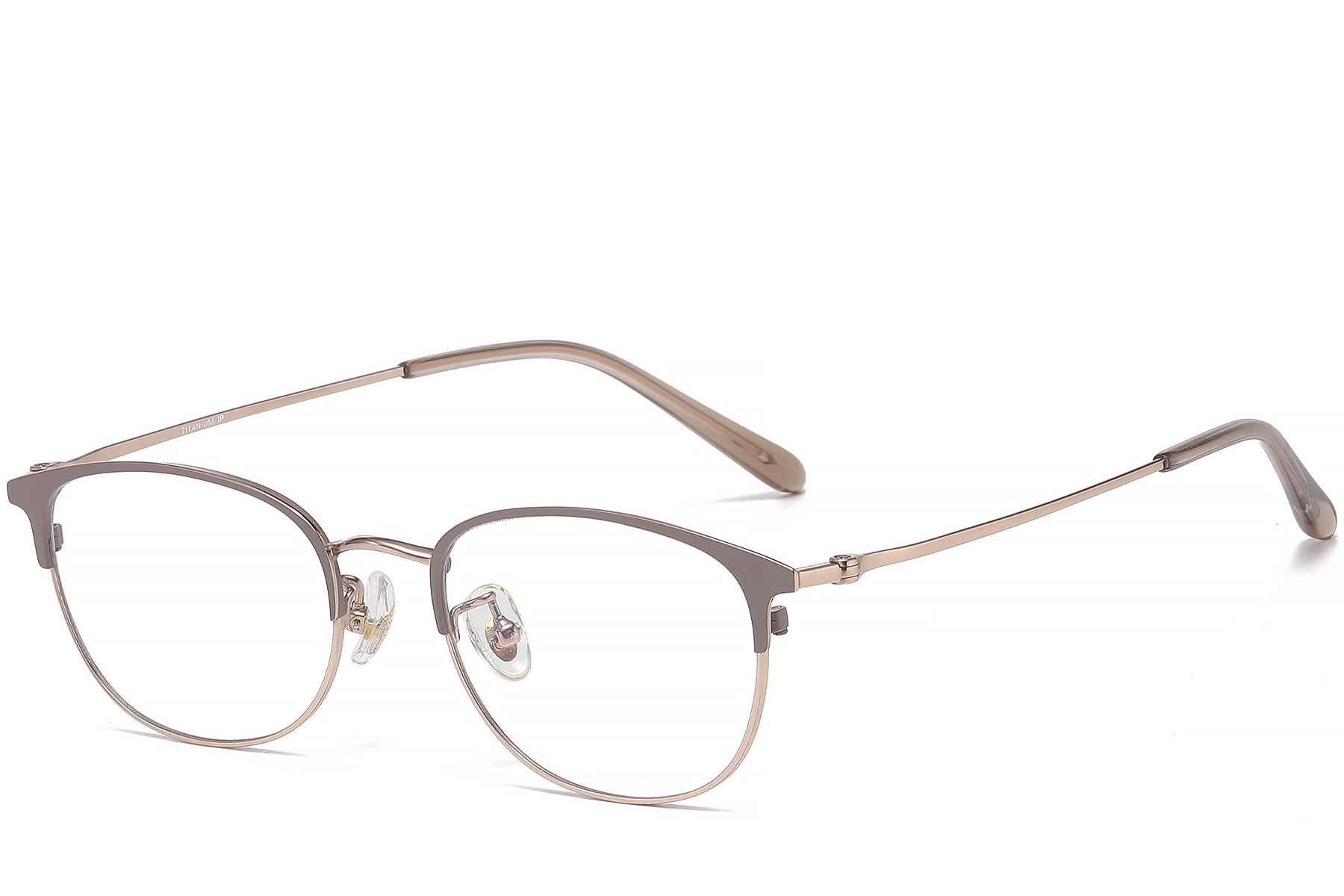 Gafas ovaladas de titanio marrón #BS1913-0458