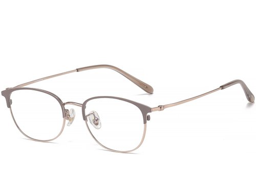 Lunettes ovales en titane brun #BS1913-0458