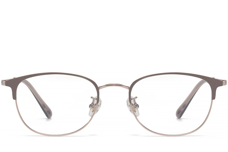 Oval Brown Titanium Glasses #BS1913-0458