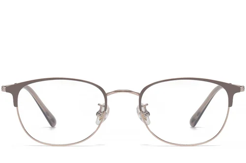 Lunettes ovales en titane brun #BS1913-0458