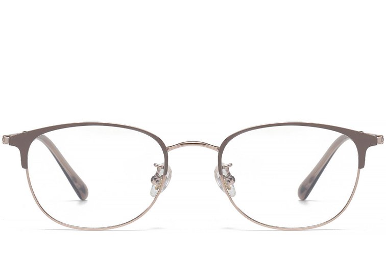 Oval Brown Titanium Glasses #BS1913-0458