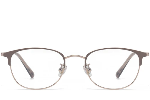 Oval Brown Titanium Glasses #BS1913-0458
