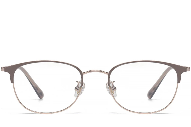 Oval Brown Titanium Glasses #BS1913-0458