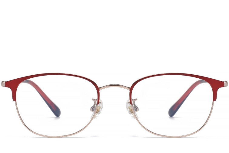 Oval Red Titanium Glasses #BS1913-0460