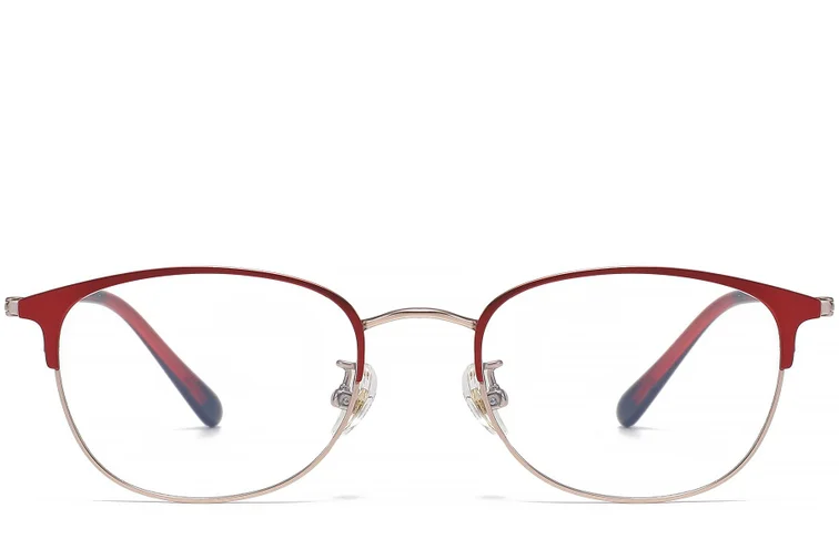Oval Red Titanium Glasses #BS1913-0460