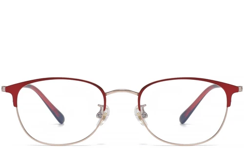 Oval Red Titanium Glasses #BS1913-0460