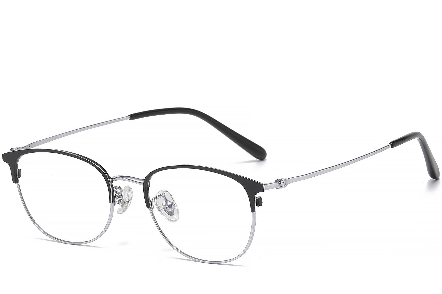 Oval Black Titanium Glasses #BS1913-0461