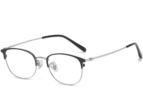 Lunettes ovales en titane noir #BS1913-0461