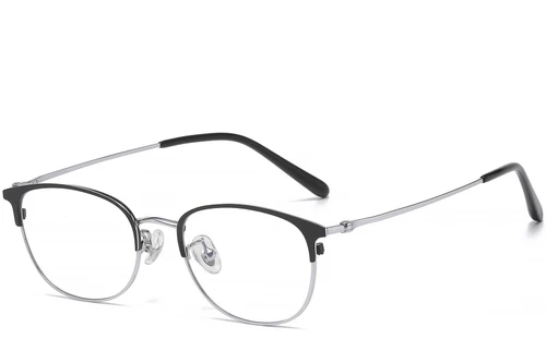 Oval Black Titanium Glasses #BS1913-0461
