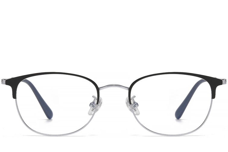 Oval Black Titanium Glasses #BS1913-0461