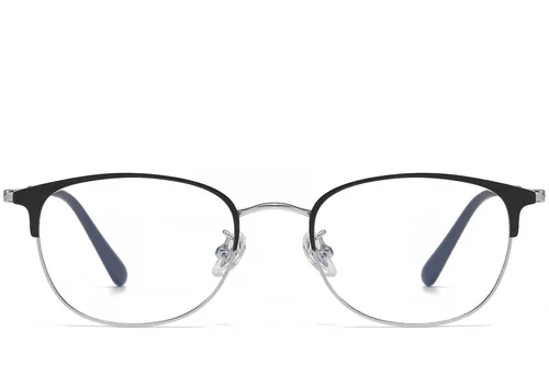 Lunettes ovales en titane noir #BS1913-0461