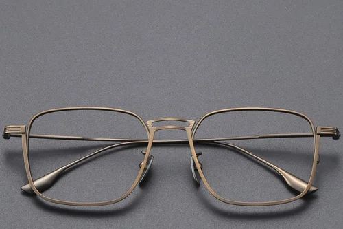 Lunettes rectangulaires en titane brun #BS1913-0462