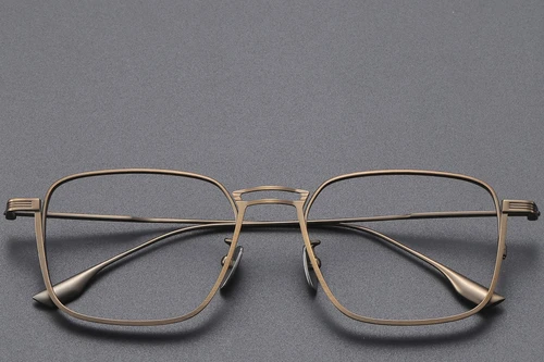 Rectangular Brown Titanium Glasses #BS1913-0462