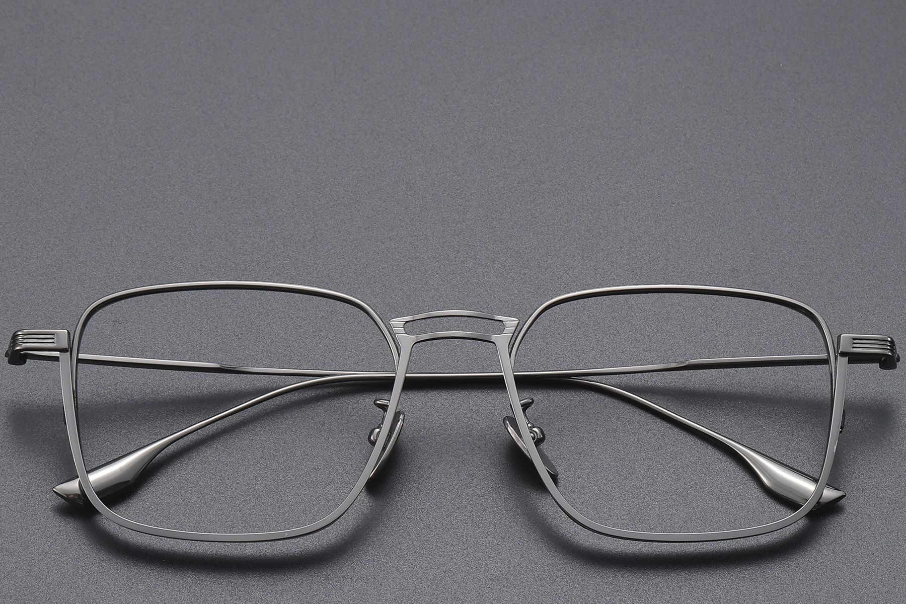 Rectangular Gray Titanium Glasses #BS1913-0463
