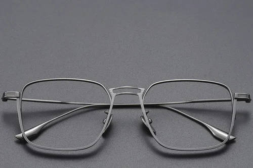 Lunettes rectangulaires en titane gris #BS1913-0463