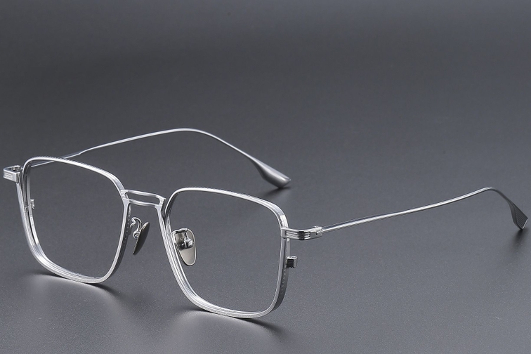 Rectangular Silver Titanium Glasses #BS1913-0465
