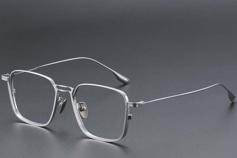 Rectangular Silver Titanium Glasses #BS1913-0465
