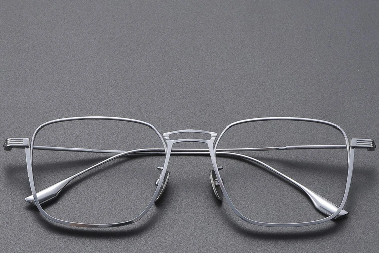 Rechteckige Titanbrille in Silber #BS1913-0465