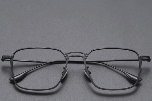 Lunettes rectangulaires en titane noir #BS1913-0466