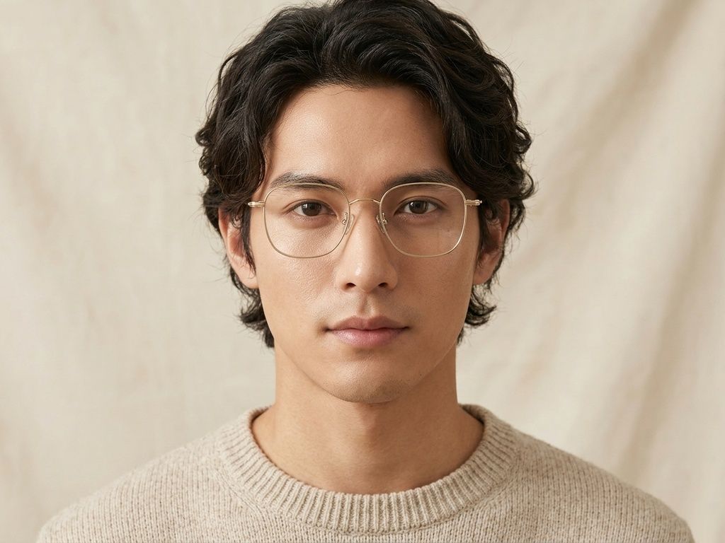 Geometric Golden Titanium Glasses #BS1913-0468
