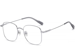 Gafas geométricas de titanio plateado #BS1913-0469