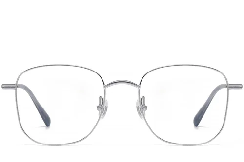 Lunettes géométriques en titane argenté #BS1913-0469