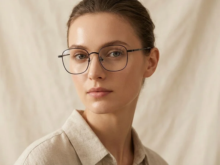 Geometric Black Titanium Glasses #BS1913-0470