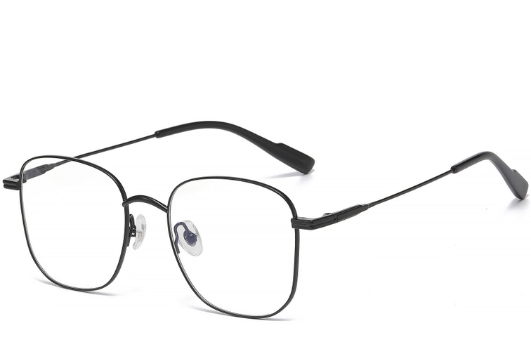 Geometrische schwarze Titanbrille #BS1913-0470