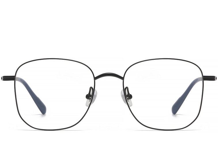 Geometrische schwarze Titanbrille #BS1913-0470