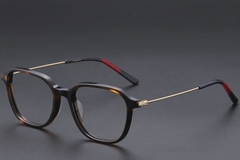 Gafas rectangulares de titanio con diseño de carey n.° BS1913-0471