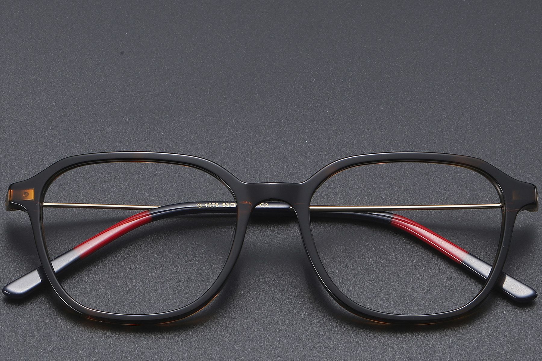 Rechteckige Titanbrille in Schildpattoptik #BS1913-0471