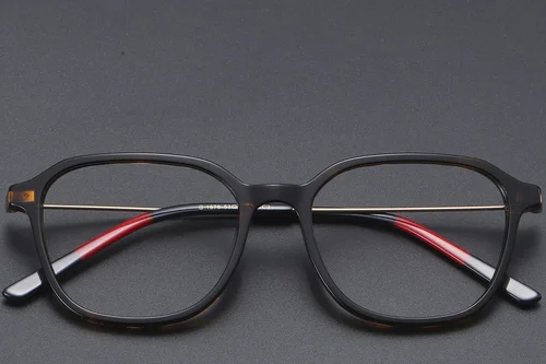 Lunettes rectangulaires en titane écaille de tortue #BS1913-0471