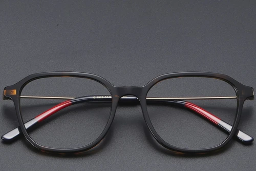 Rechteckige Titanbrille in Schildpattoptik #BS1913-0471