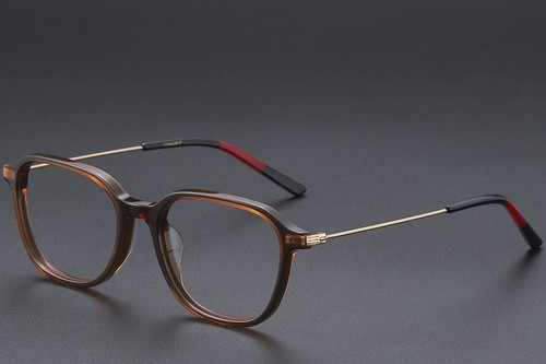 Rechteckige braune Titanbrille #BS1913-0472